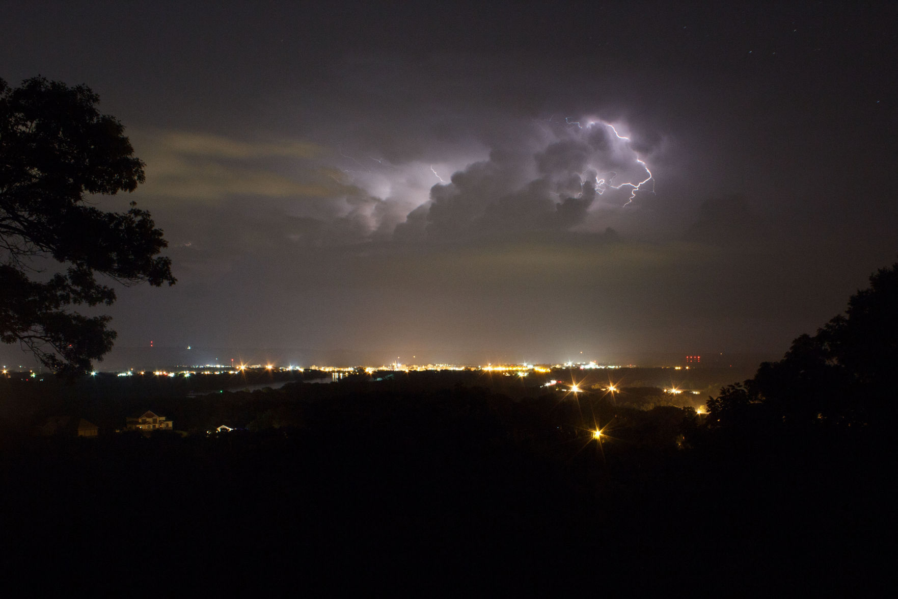 Lighting over the river